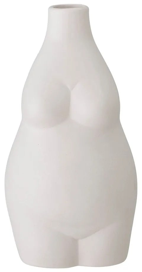 Biela kameninová váza Bloomingville Elora, výška 18 cm