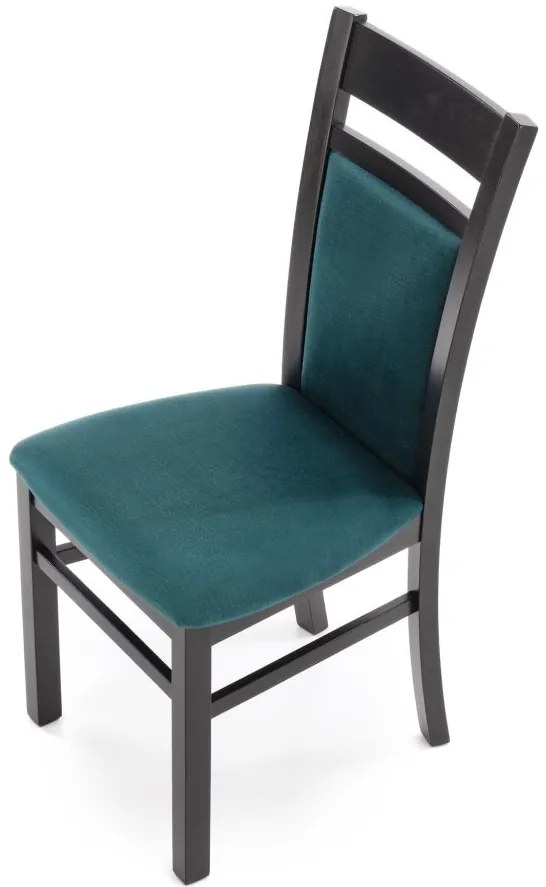 Jedálenská stolička GERARD čierna, látka tmavo zelená
