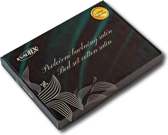 Kvalitex Saténové obliečky Luxury Collection červená / čierna, 140 x 200 cm, 70 x 90 cm