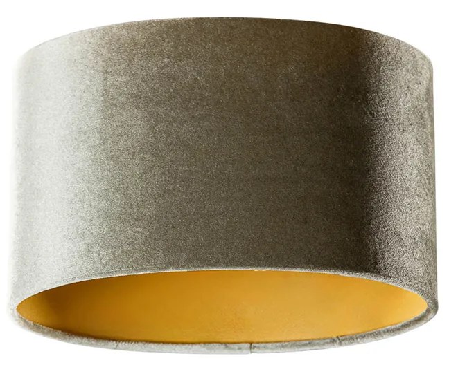 Zamatový tienidlo zelené so zlatým vnútorným oválnym 25/16/15