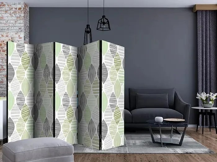 Paraván - Green Tears II [Room Dividers] Veľkosť: 225x172, Verzia: Akustický