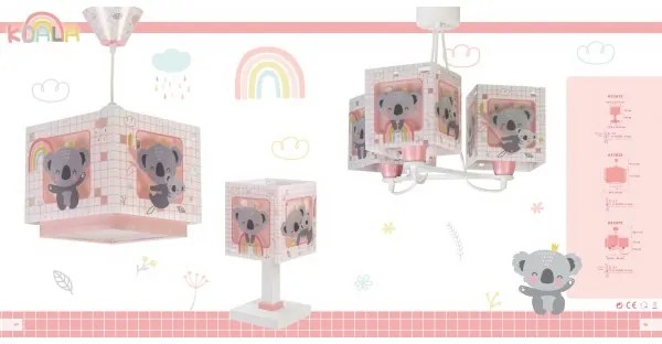 Dalber 63267S - Detský luster KOALA 3xE27/60W/230V