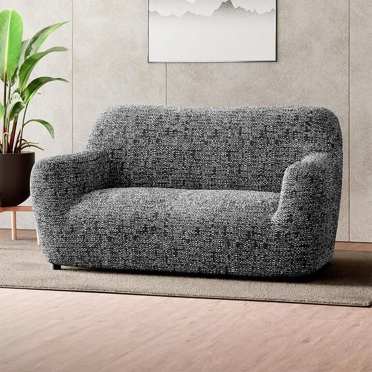 Bielastické poťahy GLORIA šedá dvojkreslo (š. 120 - 160 cm)