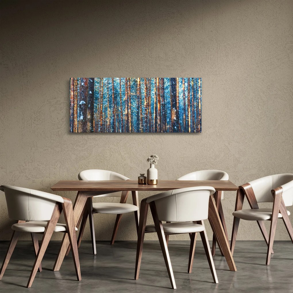 Obraz - Zimný les (120x50 cm)