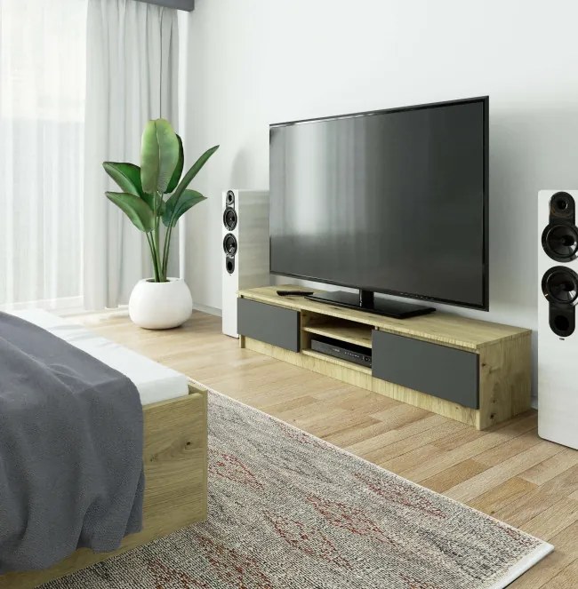 Stolík pod TV RTV K 160 CLP dub artisan / sivý