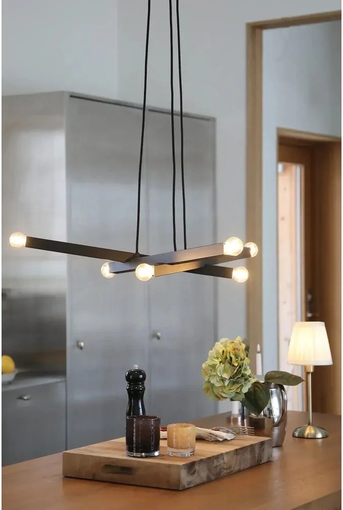 Čierne kovové závesné svietidlo Stack – Markslöjd