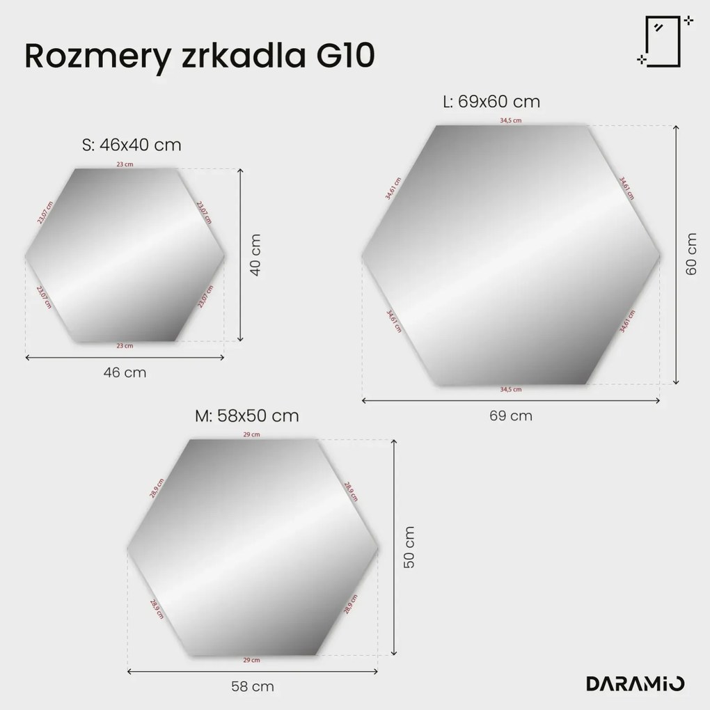 Atypické zrkadlo s LED osvetlením G10