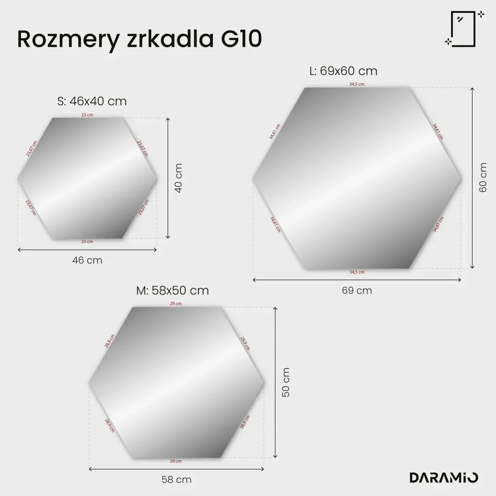 Atypické zrkadlo s LED osvetlením G10