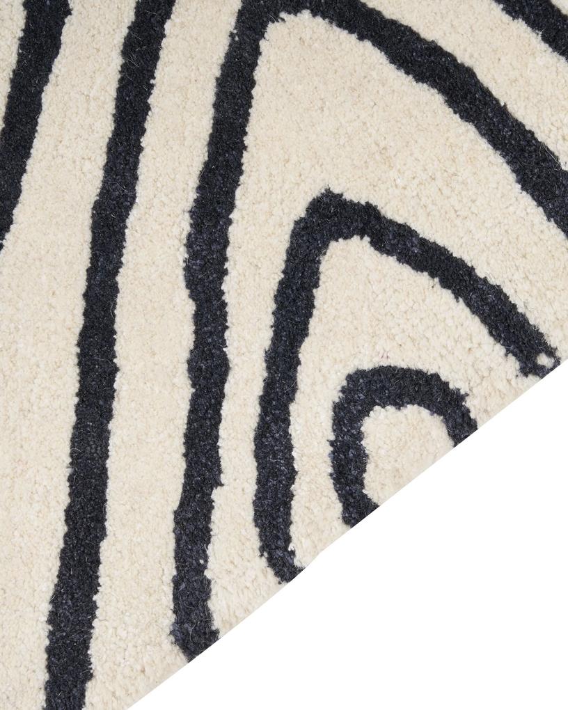 Viskózový koberec 200 x 300 cm čierna/biela RUMRA Beliani