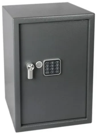 Nábytkový trezor s elektronickým zámkom, číselnou klávesnicou a páčkou na otvorenie, 500 x 350 x 330 mm