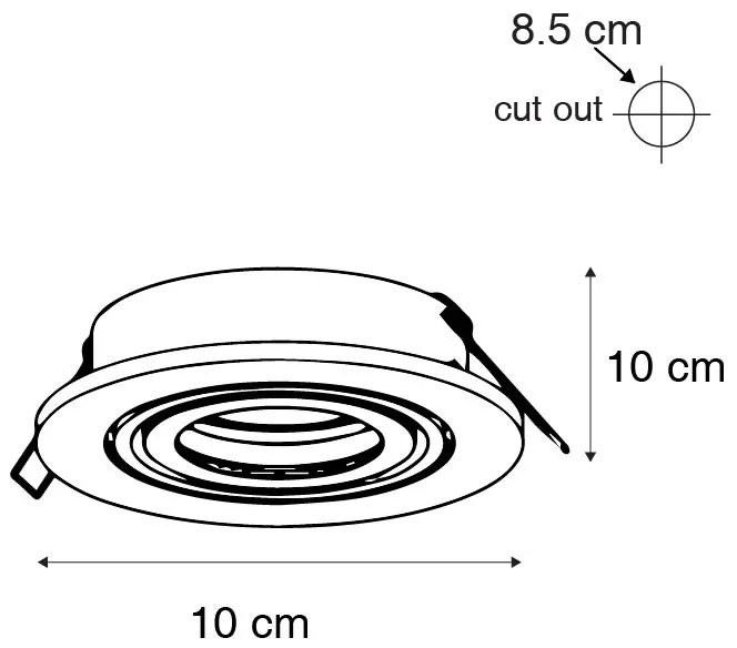 Sada 6 moderných naklápacích zapustených bodových svetiel - Club