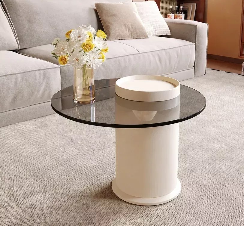LuxuryForm DESIGN Konferenčný stolík MODENA 80 × 80 cm – hnedý, béžový (set)