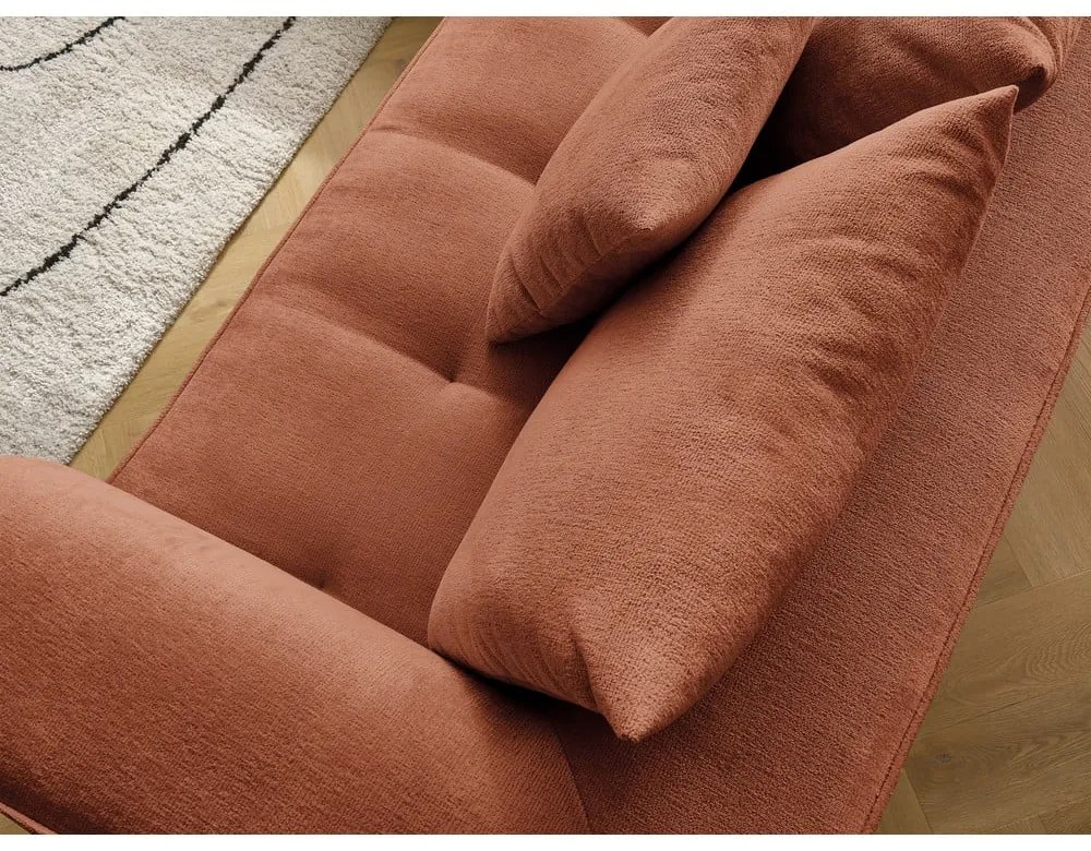 Terakotová ženilková rohová pohovka (pravý roh/do L) Whesley – Bobochic Paris