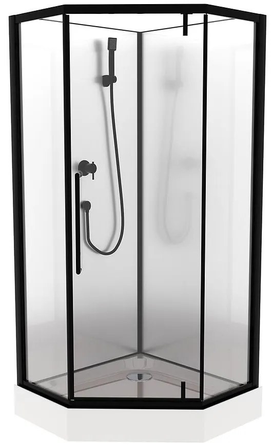 Sprchový kút päťuholníkový Elize 90x90 black