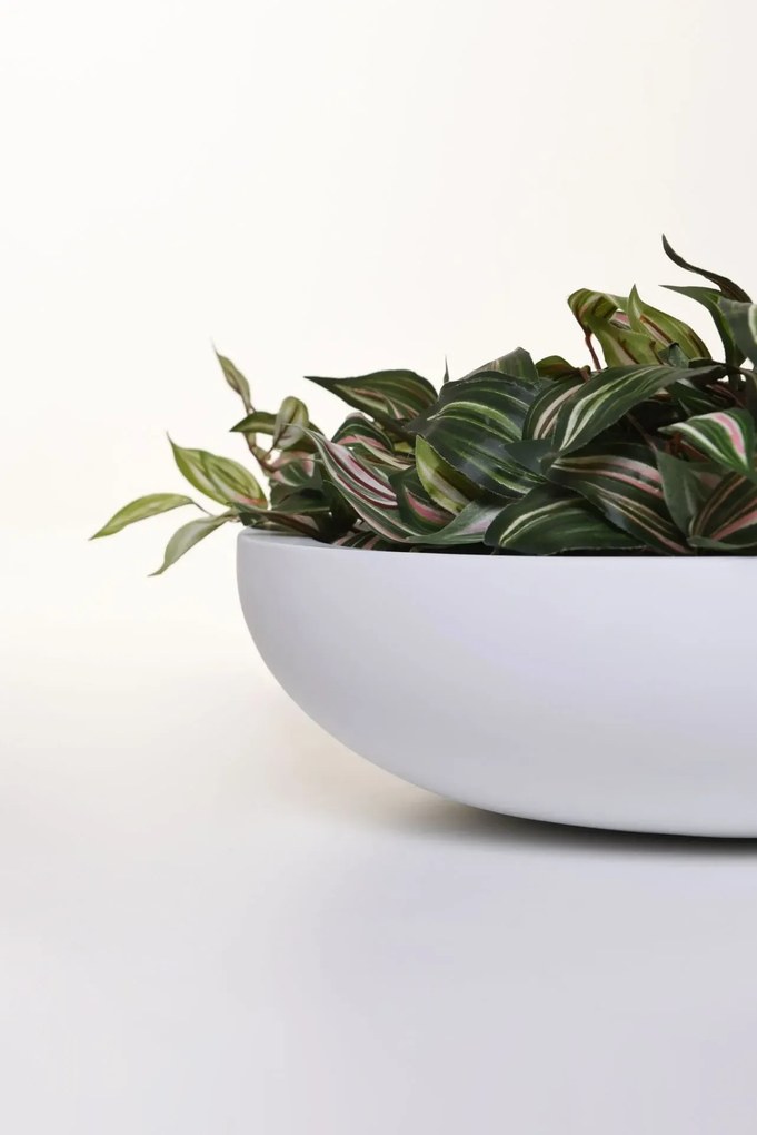 Okrasná miska PLANA, sklolaminát, 11xØ43 cm, biela