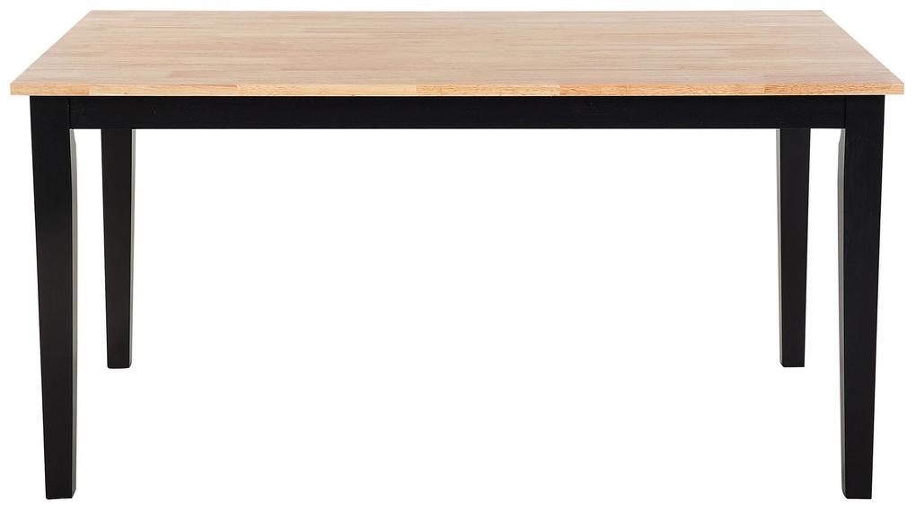 Drevený jedálenský stôl 120 x 75 cm svetlé drevo/čierna HOUSTON Beliani