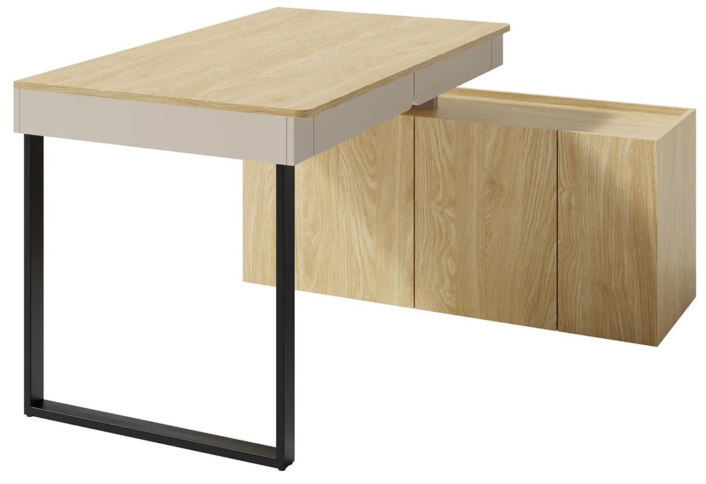 Písací stôl s komodou LUCA S10 - béžová