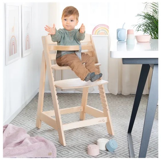 roba Detská drevená vysoká jedálenská stolička Sit Up (prírodná) (100306933)