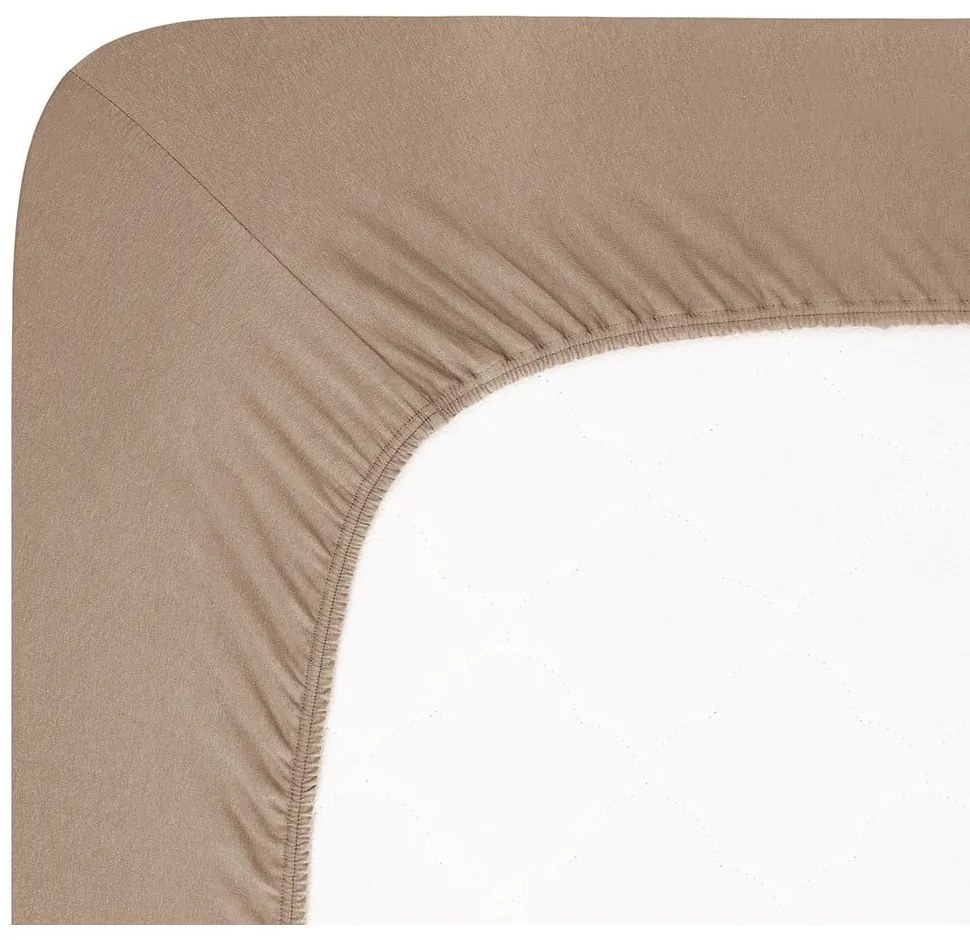Hnedá napínacia plachta jersey 160x200 cm Boxspring – Andrea Simone