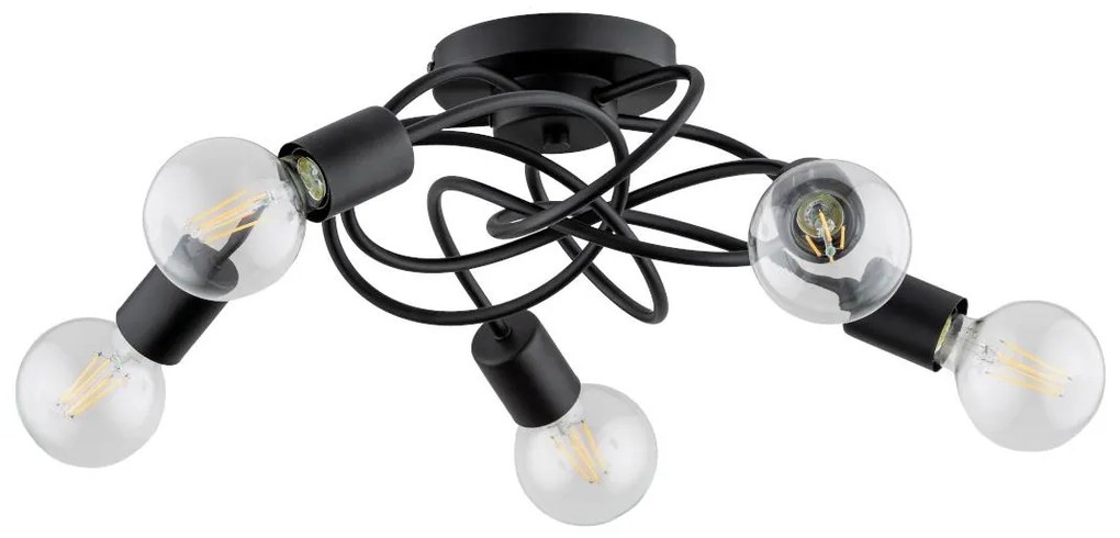 Prisadený luster MAXIS 5xE27/15W/230V čierna