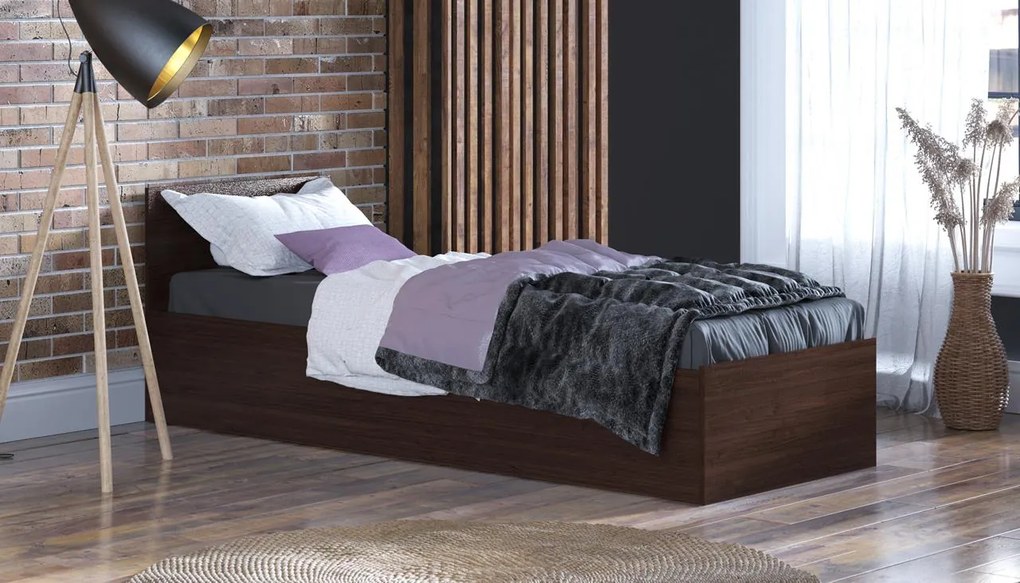 Posteľ 90x200 cm s matracom a úložným priestorom SPART1 Wenge