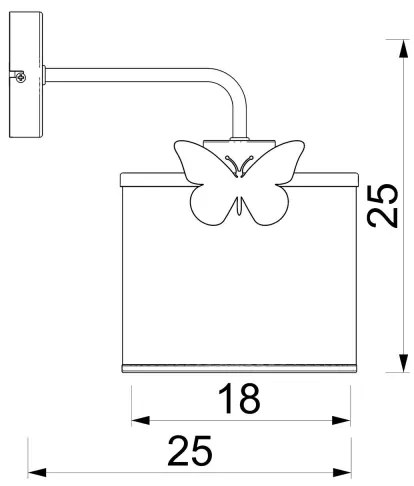 Detská nástenná lampa SWEET 1xE27/15W/230V biela/ružová/motýľ