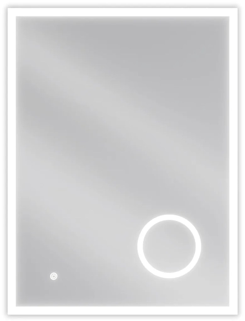 Mexen Kala, LED kúpeľňové zrkadlo s podsvietením a kozmetickým zrkadlom 60 x 80 cm, 6000K, ochrana proti zahmlievaniu, 9820-060-080-611-00