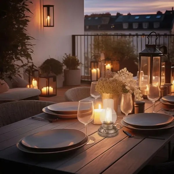 Brilo - LED stmievateľná vonkajšia nabíjateľná stolná lampa KANEA LED/1,5W/5V IP44 1200mAh bronzová