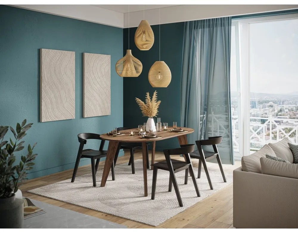 Jedálenský stôl s doskou v dekore orechového dreva v prírodnej farbe 100x180 cm Lago – TemaHome