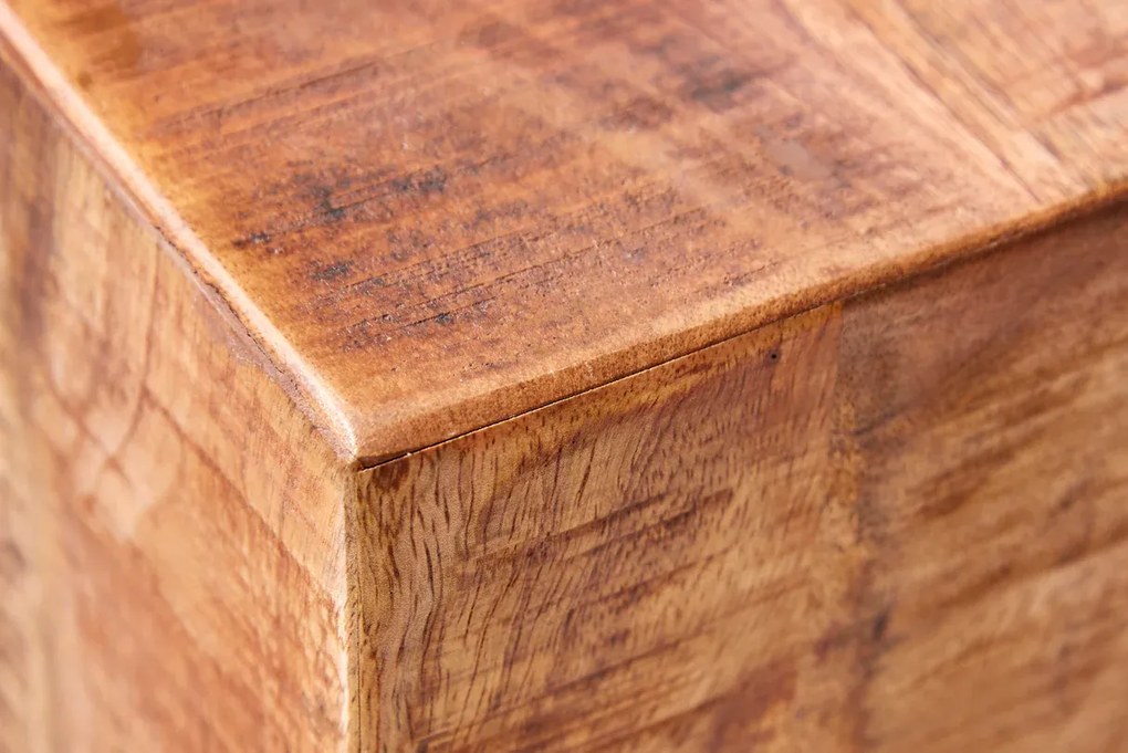 Príručný stolík FACTORY 40 cm s kolieskami mangové drevo