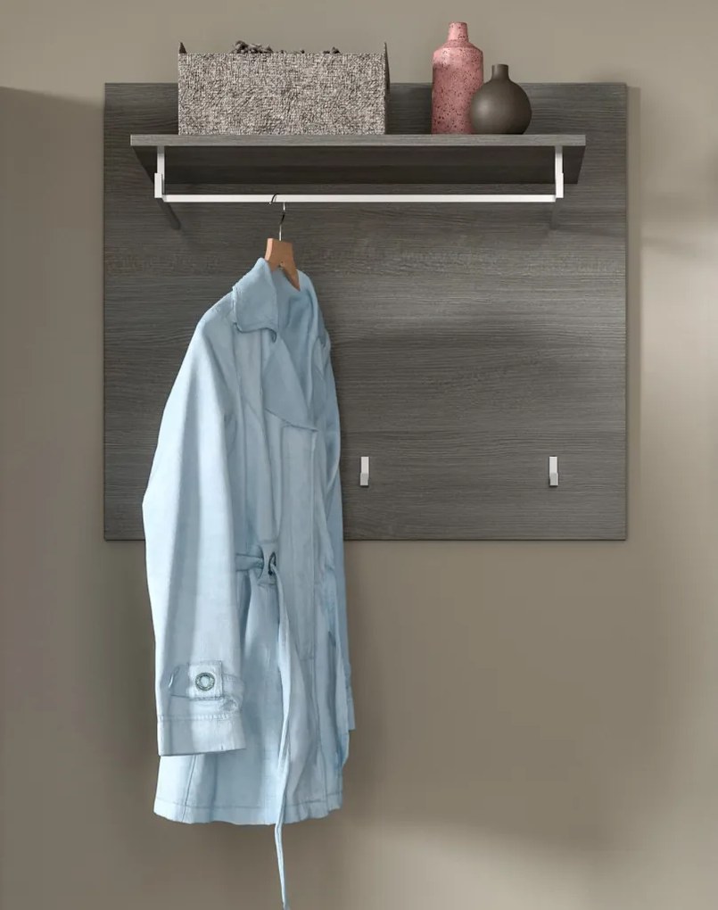 Šatníkový panel s policou Salsa, 80 cm, sivý dub
