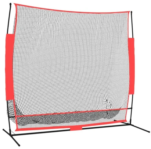 vidaXL Prenosná baseballová sieť čiernočervená 215x107x216cm polyester-