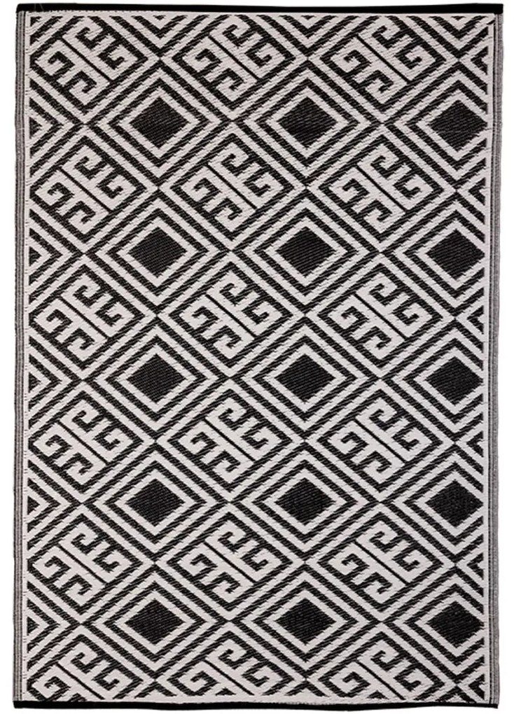Esschert Design Koberec Heidi, 122x180 cm, biela/čierna