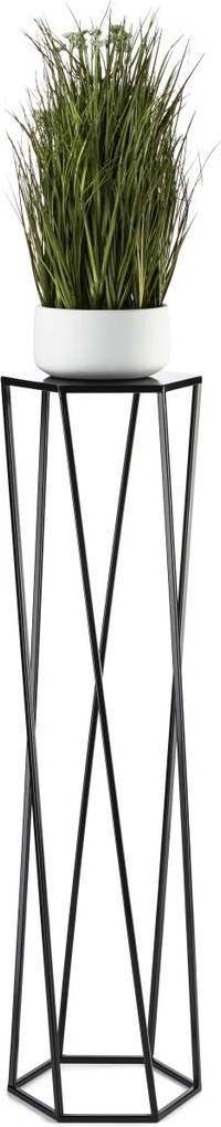 STOJAN NA KVETINÁČ HEXAGON 100X24X27 CM ČIERNA