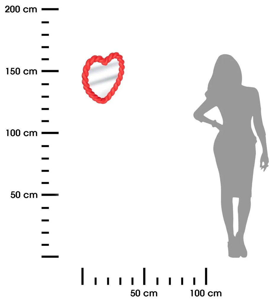 Zrkadlo Heart, červené