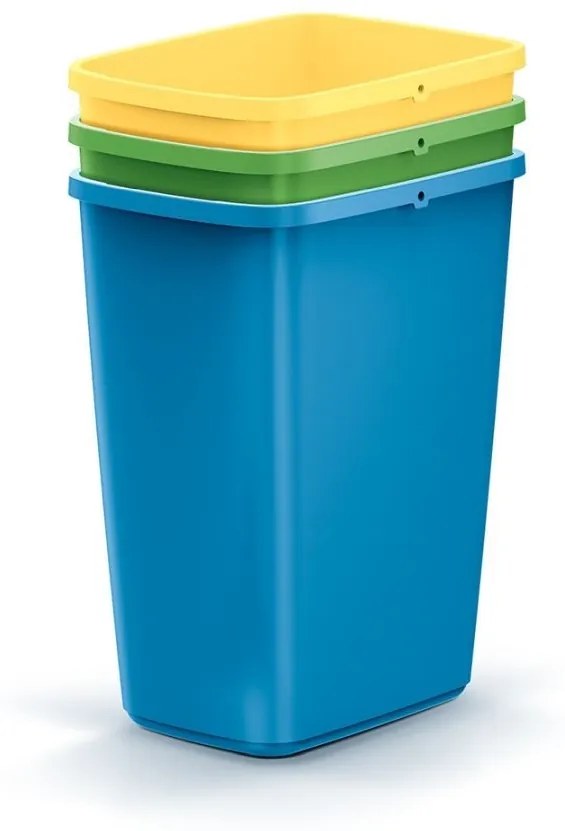 Sada 3 odpadkových košov COMPACTO 3x12 L viacfarebná