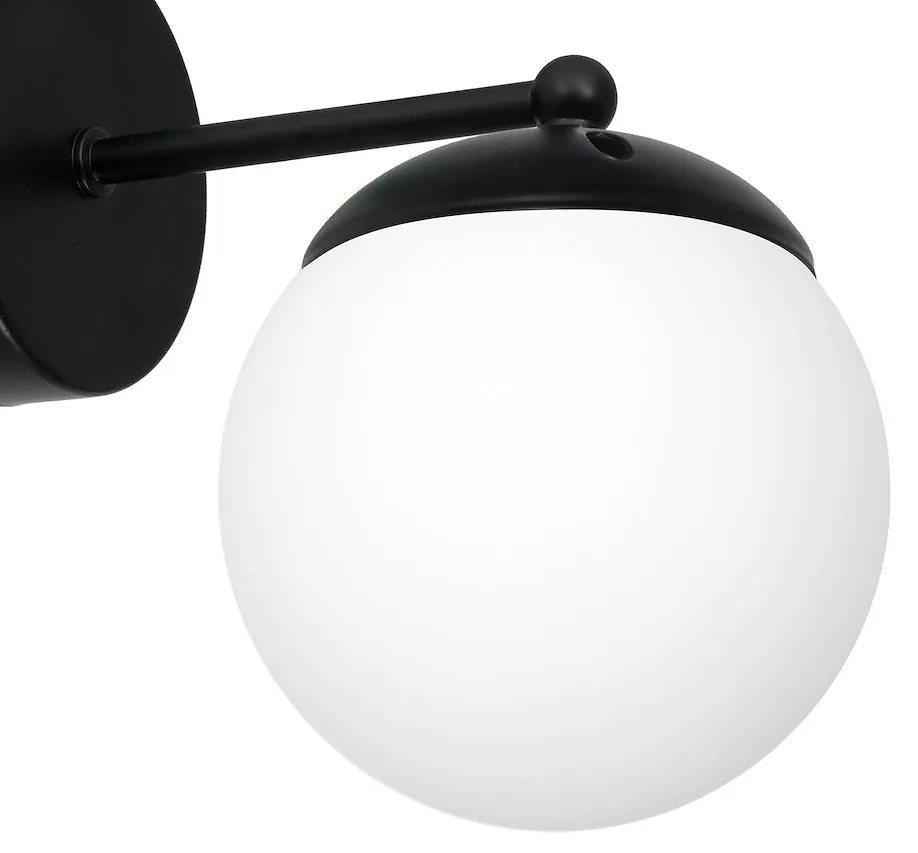 Nástenné svietidlo Lima, 1x biele sklenené tienidlo, b