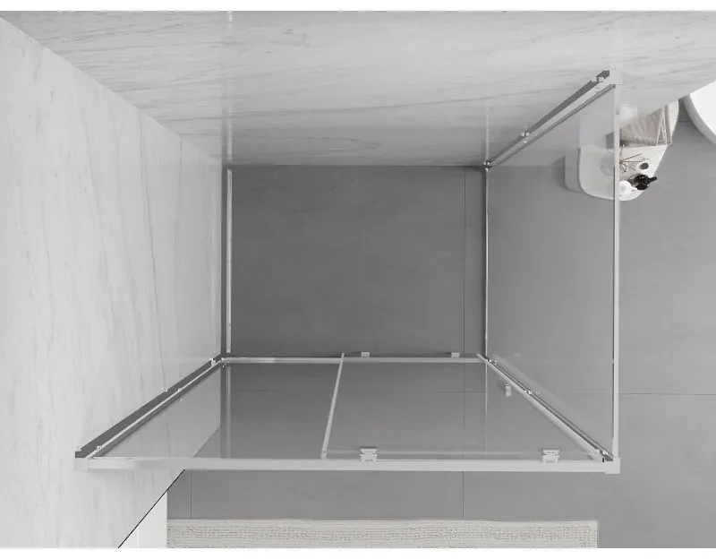 Mexen Exo, sprchovací kút s posuvnými dverami 150 x 80 cm, 6mm číre sklo, chrómový profil, 8151-150-080-01-00