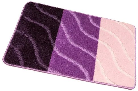 Kúpeľňový koberček FIORI ružový / fialový, pruhy