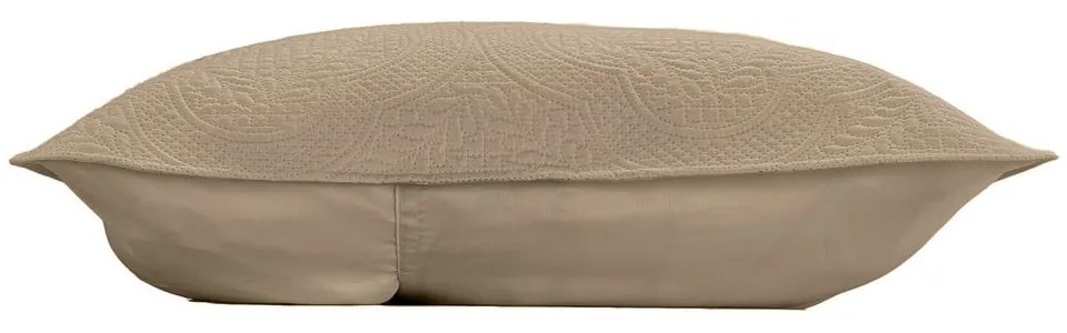 Béžová prešívaná súprava plédu a obliečky na vankúš z mikrovlákna 240x220 cm Romane – douceur d'intérieur