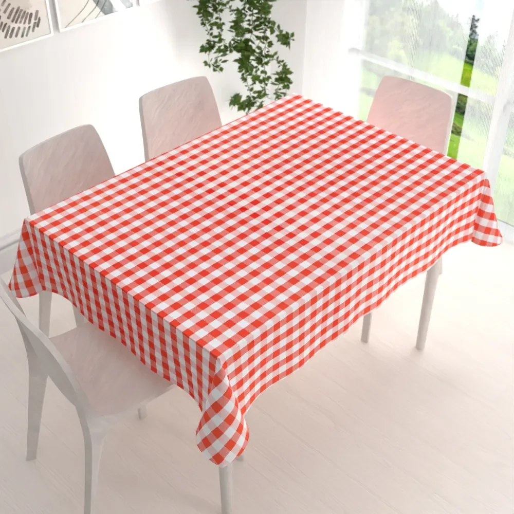 Biante Teflónový obdĺžnikový obrus TF-071 Červeno-biela kocka 140x160 cm
