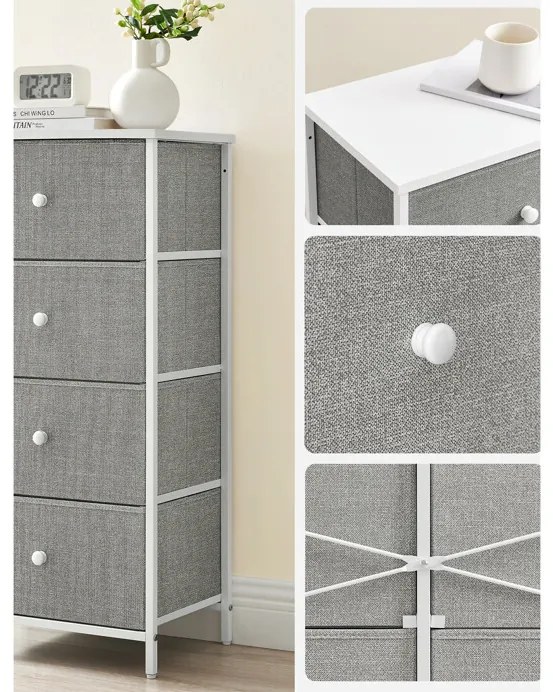 Autronic BONTEC Komoda 45x30x92cm, mdf, sivá, AUK-E1031 GREY Farba: Biela