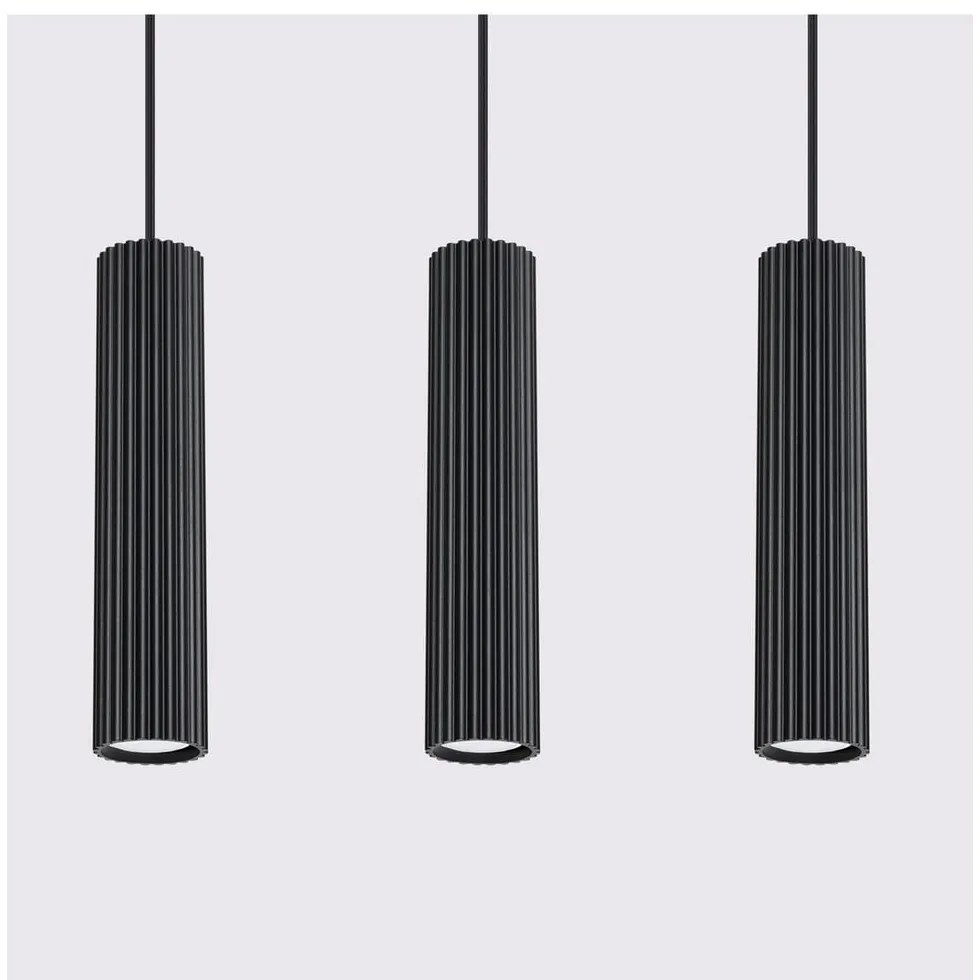 Čierne závesné svietidlo Gleam – Sollux