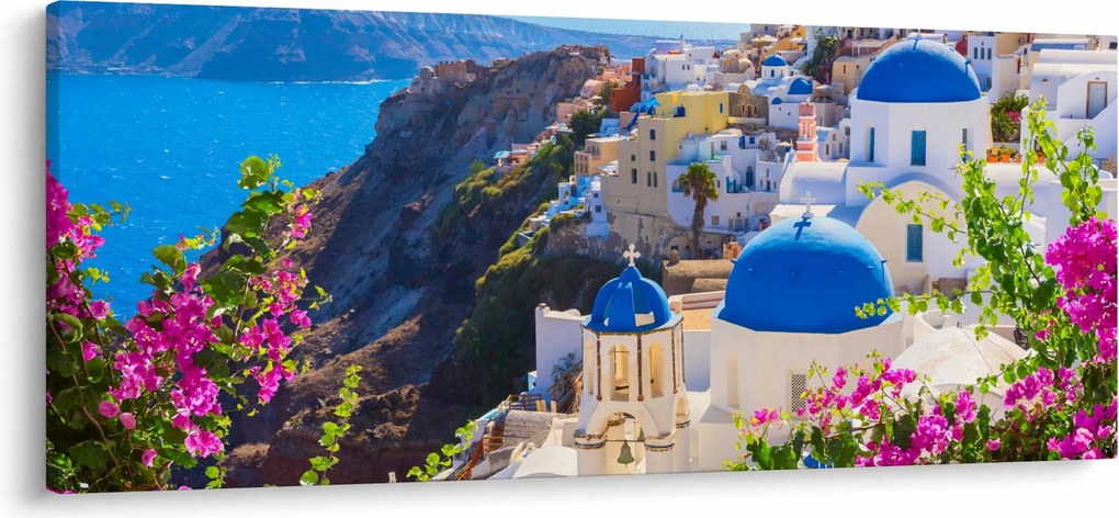 Obraz - Santorini, Grécko (120x50 cm)