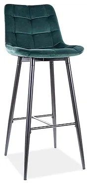 Barová stolička: CHIC H-1 VELVET - zelená Bluvel 78