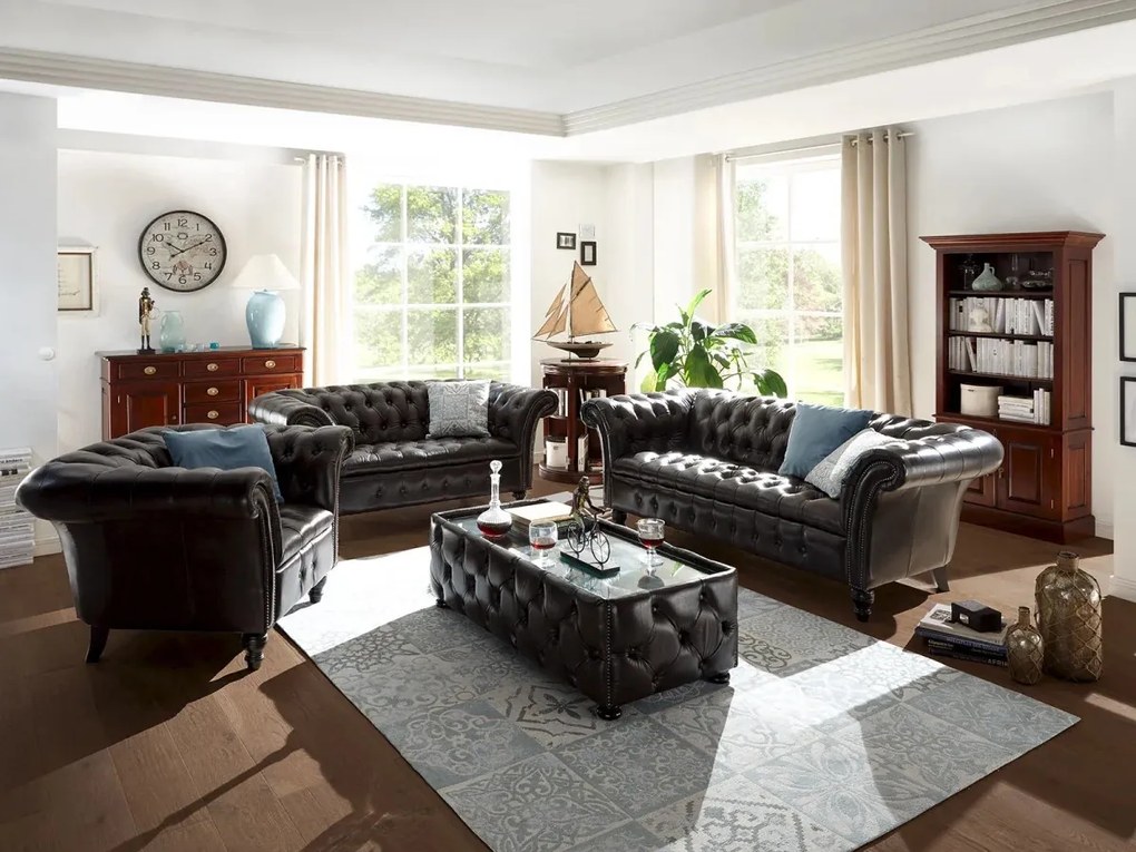 furniture-nabytek.cz - Masívny príborník Cambridge II z mahagónu, lakovaný, hnedý