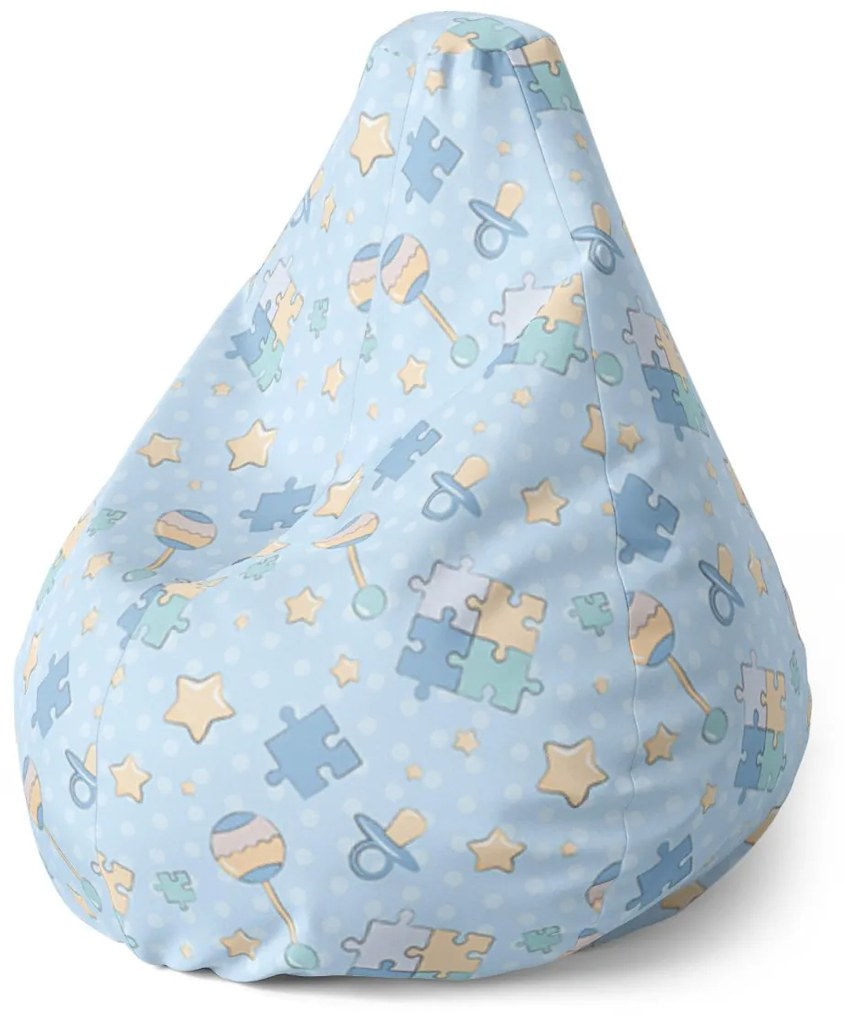 Sablio Sedací vak Pear Puzzle a cumlíky - 70 x 95 x 15 cm