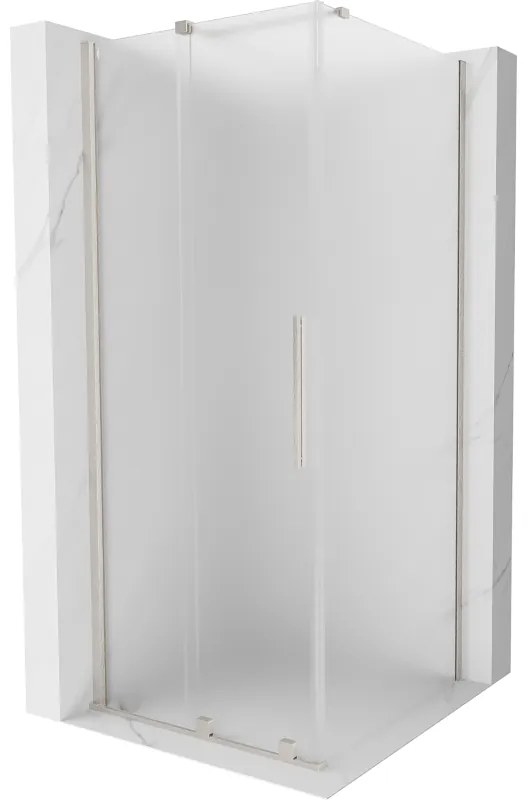 Mexen Velar, sprchový kút s posuvnými dverami 120 x 120 cm, 8mm sklo námraza, brúsená oceľ, 871-120-120-31-97