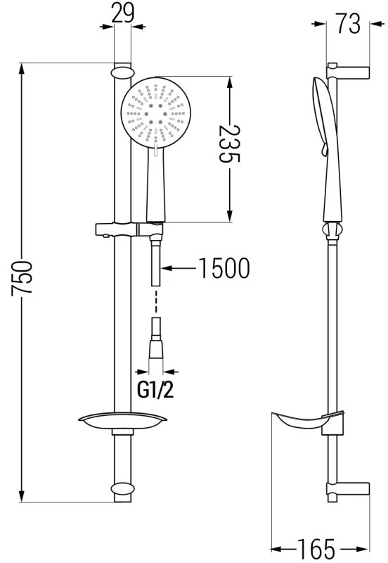Mexen sprchový set DB67, čierny, 785674584-70