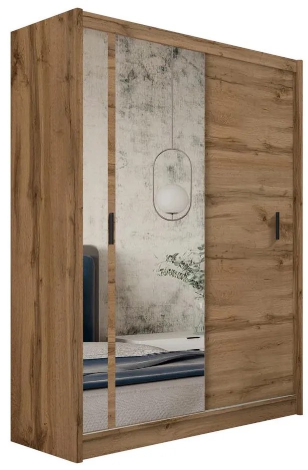 Šatní skriňa so zrkadlom SABRINA 180x215 cm dub woltan